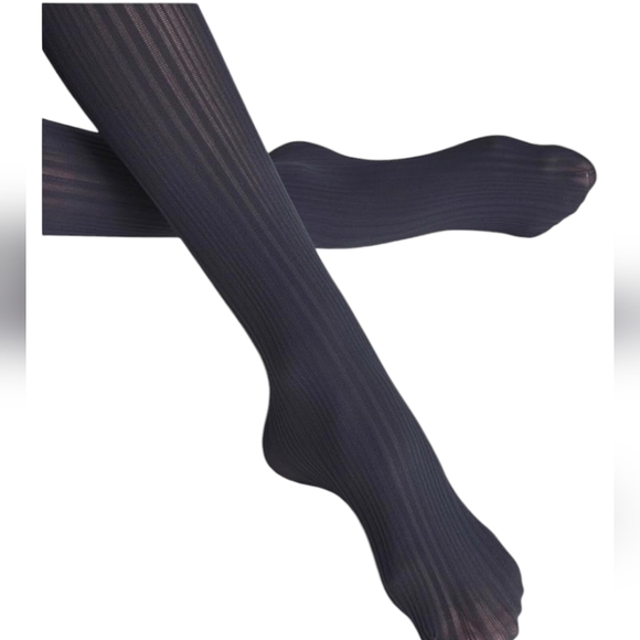 FALKE Prime Rib Tights, 2 Pair Designer Hosiery in Marine .. Size Small (95-110) - Picture 7 of 10